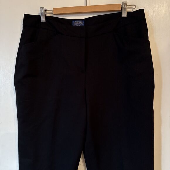 VTG Pendleton Navy 100% Virgin Wool Dress Pants High-Rise Blue | Sz 14/31W - Picture 2 of 11